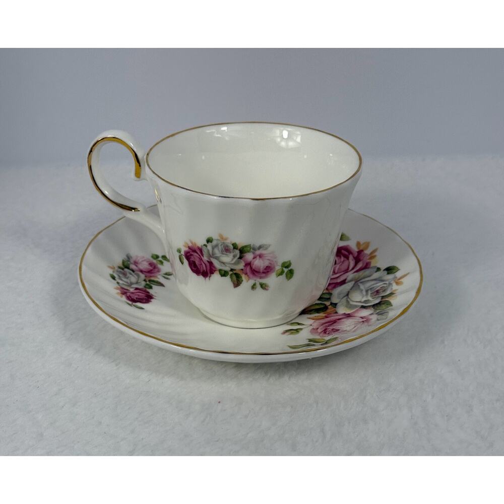 Vintage Heirloom Fine Bone China Teacup & Saucer Made in England‎ "Grandmother"